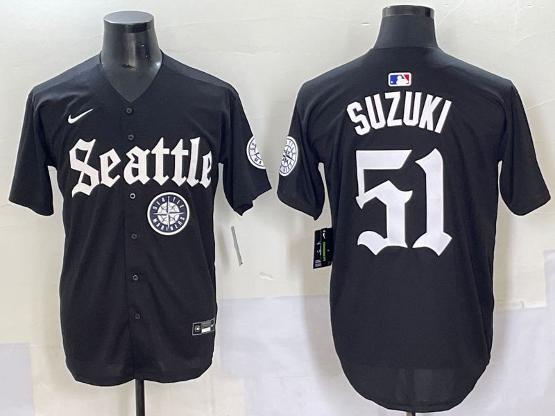Men 2025 Seattle Mariners #51 Suzuki Five generations Joint Name Nike MLB Jersey style 12->seattle mariners->MLB Jersey